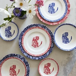 Burleigh Pottery Burleigh Pottery|Blue Calico Cat Cereal Bowl