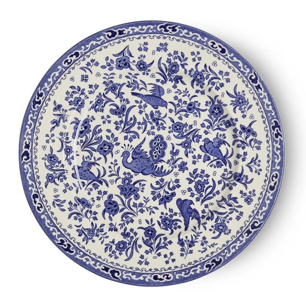 Burleigh Pottery Burleigh Pottery|Blue Regal Peacock Dinner Plate
