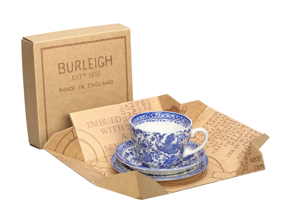 Burleigh Pottery Burleigh Pottery|Teacups & Saucers|Blue Regal Peacock Breakfast Cup Gift Set