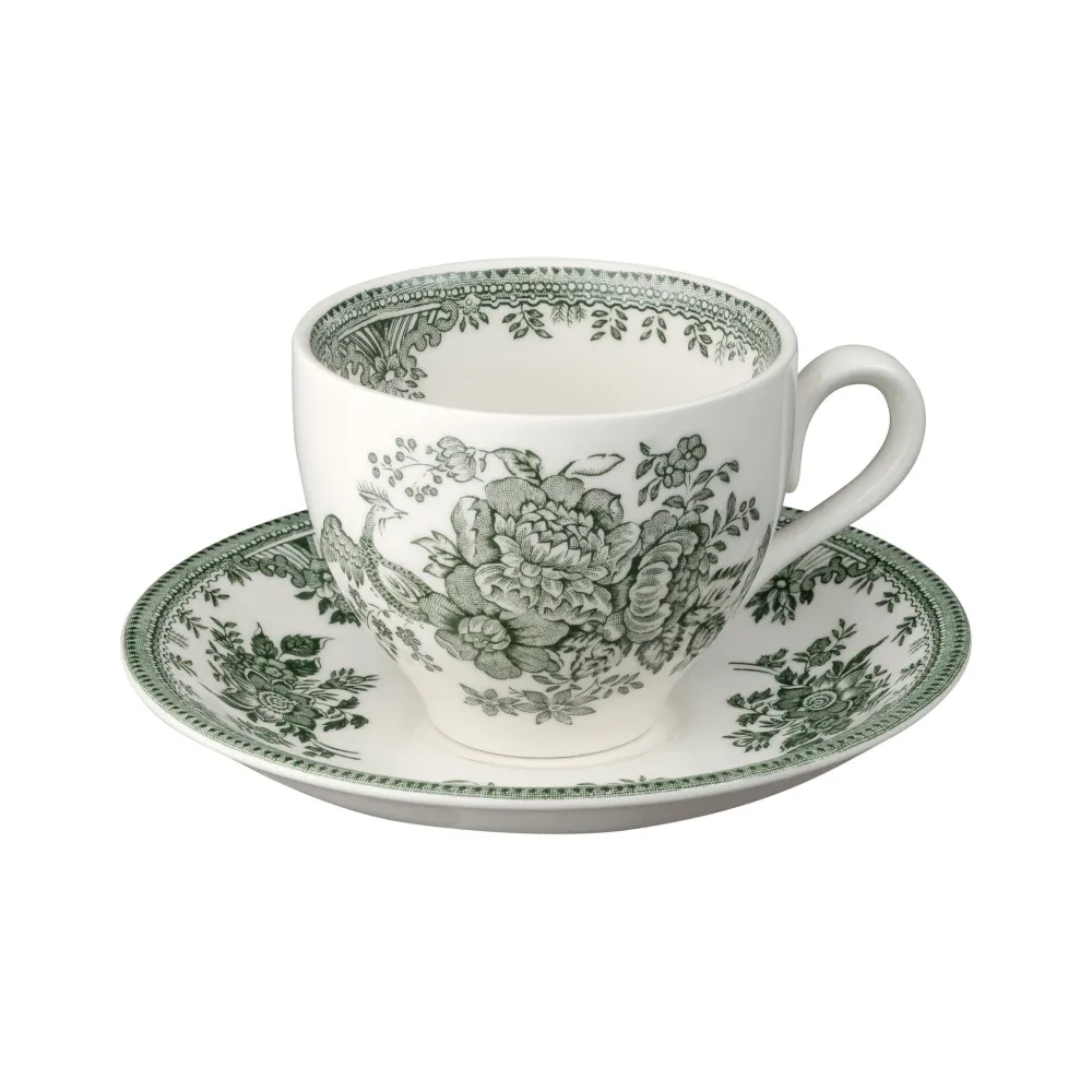 Burleigh Pottery Burleigh Pottery|Teacups & Saucers|Dark Green Asiatic Pheasants Teacup & Saucer