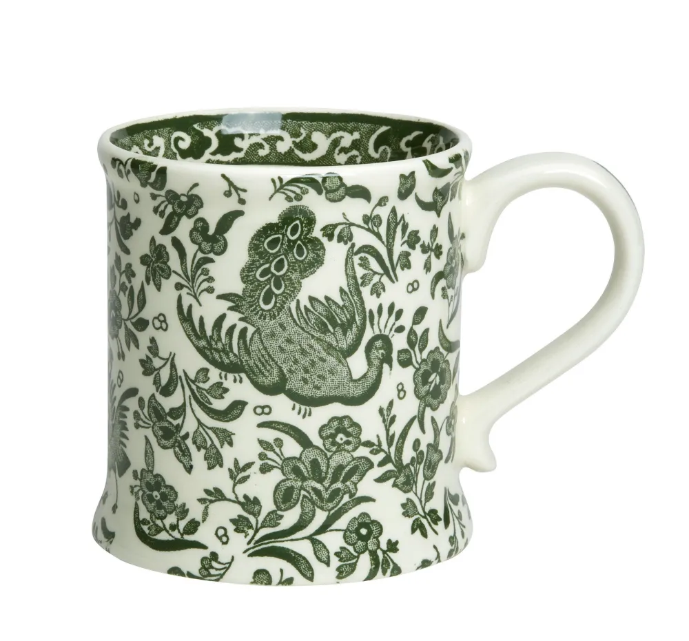 Burleigh Pottery Burleigh Pottery|Assorted Mugs|Green Regal Peacock Footed Mug