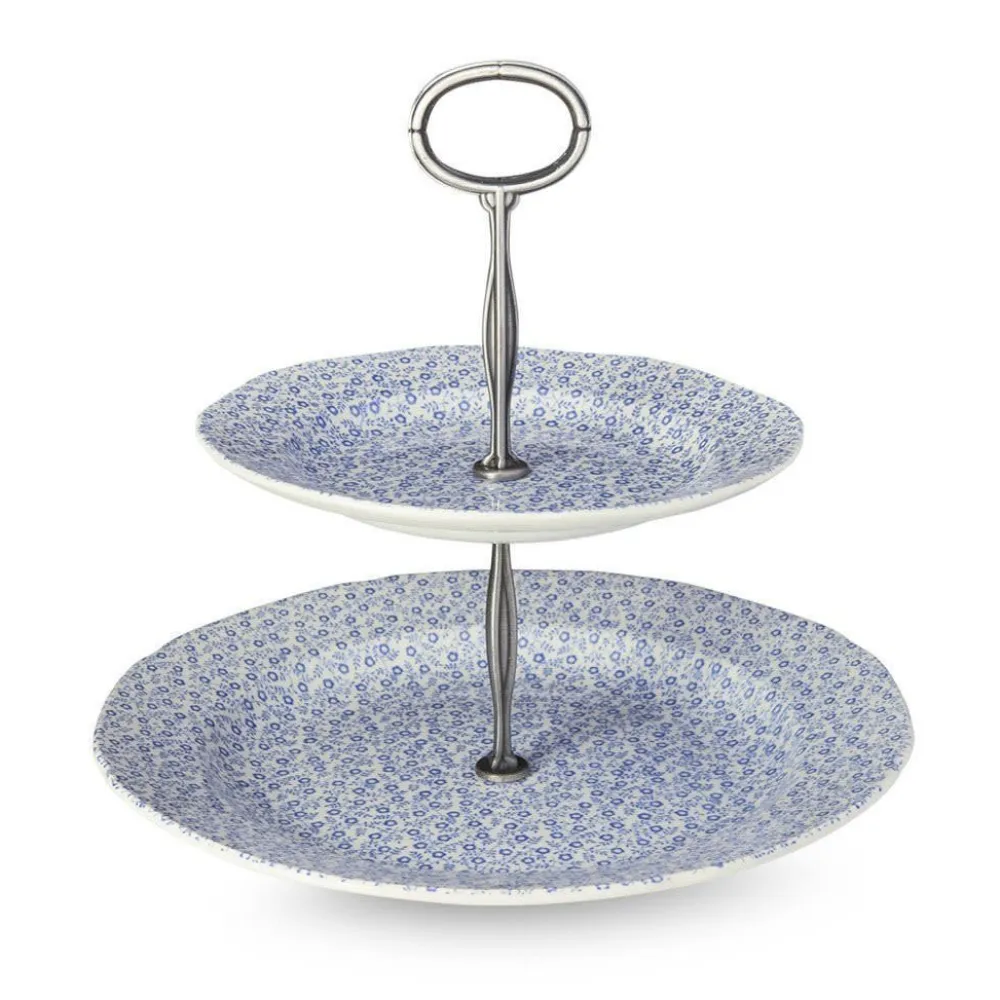 Burleigh Pottery Burleigh Pottery|Serving Plates|Pale Blue Felicity 2 Tier Cake Stand
