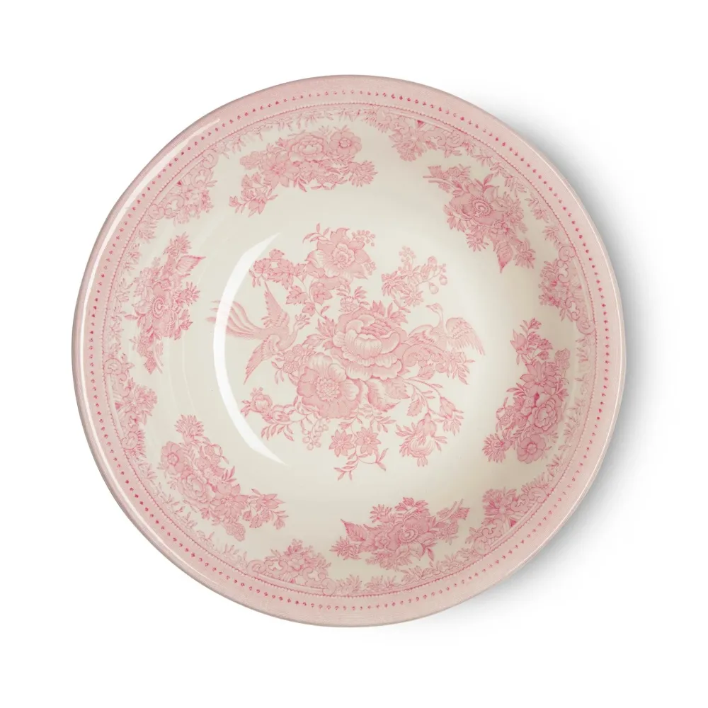 Burleigh Pottery Burleigh Pottery|Pink Asiatic Pheasants Pudding & Soup Bowl