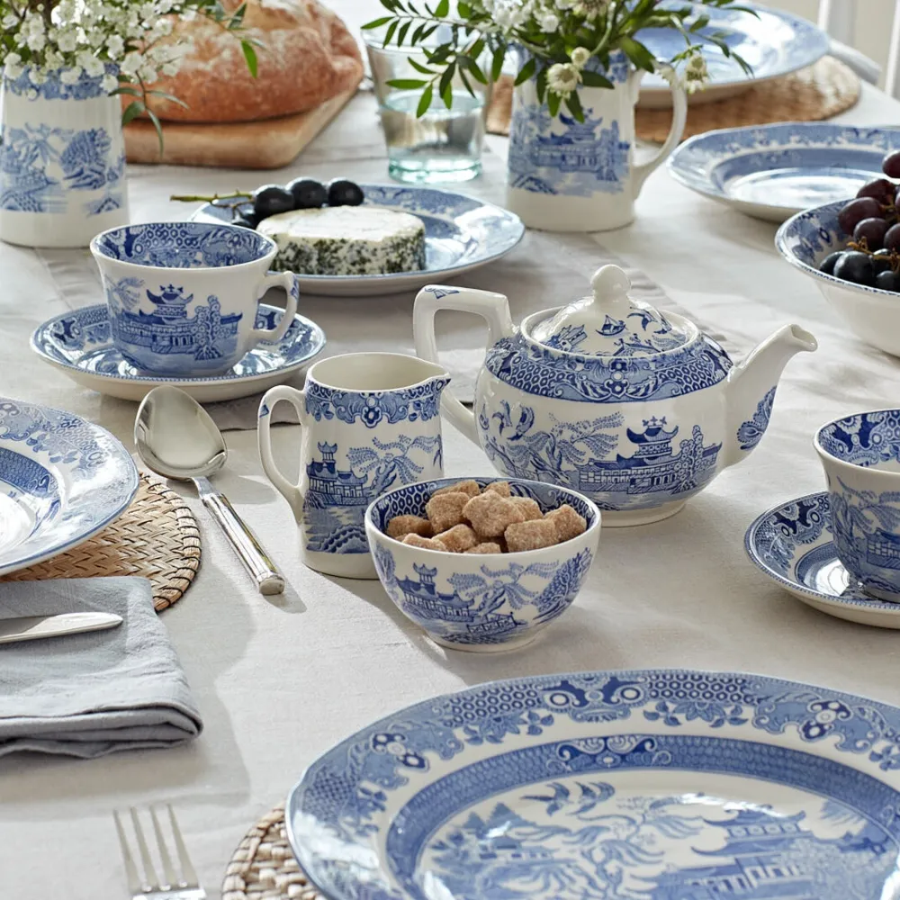 Burleigh Pottery Burleigh Pottery|Creamers & Sugar Bowls|Torquay Blue Willow Small Sugar Bowl