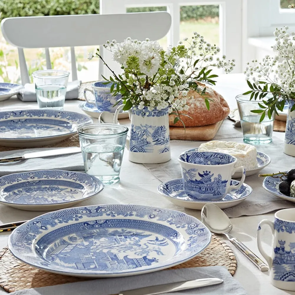 Burleigh Pottery Burleigh Pottery|Torquay Blue Willow Dinner Plate