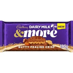 British Chocolate|Cadbury Dairy Milk & Nutty Praline Crisp Bar 180g