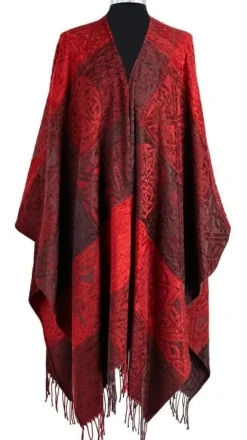 Scarves & Wraps|Calzeat of Scotland Celtic Knot Garnet Ruana