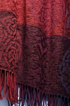 Scarves & Wraps|Calzeat of Scotland Celtic Knot Garnet Ruana