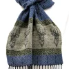 Scarves & Wraps|Calzeat of Scotland Celtic Alba Highland Stag Blue Jacquard Scarf