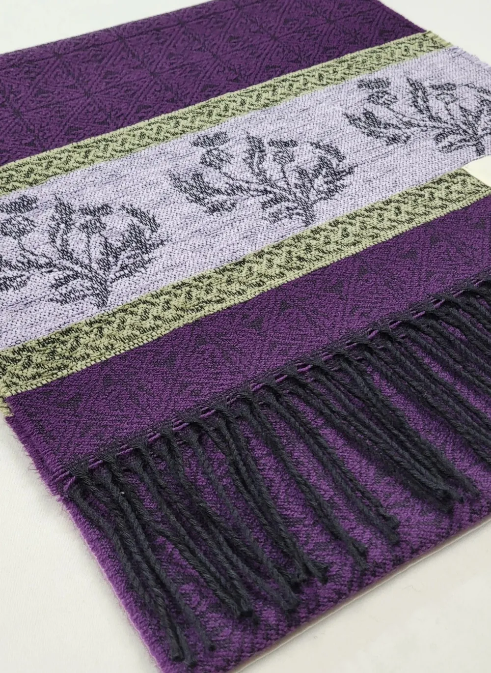 Scarves & Wraps|Calzeat of Scotland Celtic Alba Thistle Purple Jacquard Scarf