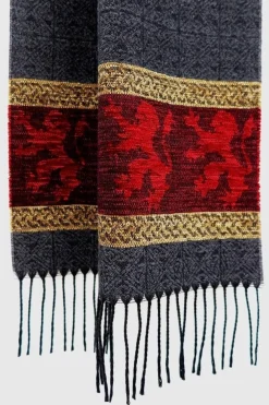 Scarves & Wraps|Calzeat of Scotland Celtic Alba Lion Red Jacquard Scarf