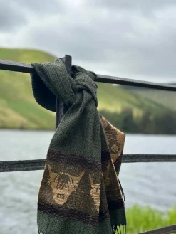 Scarves & Wraps|Calzeat of Scotland Celtic Alba Highland Cow Loden Jacquard Scarf