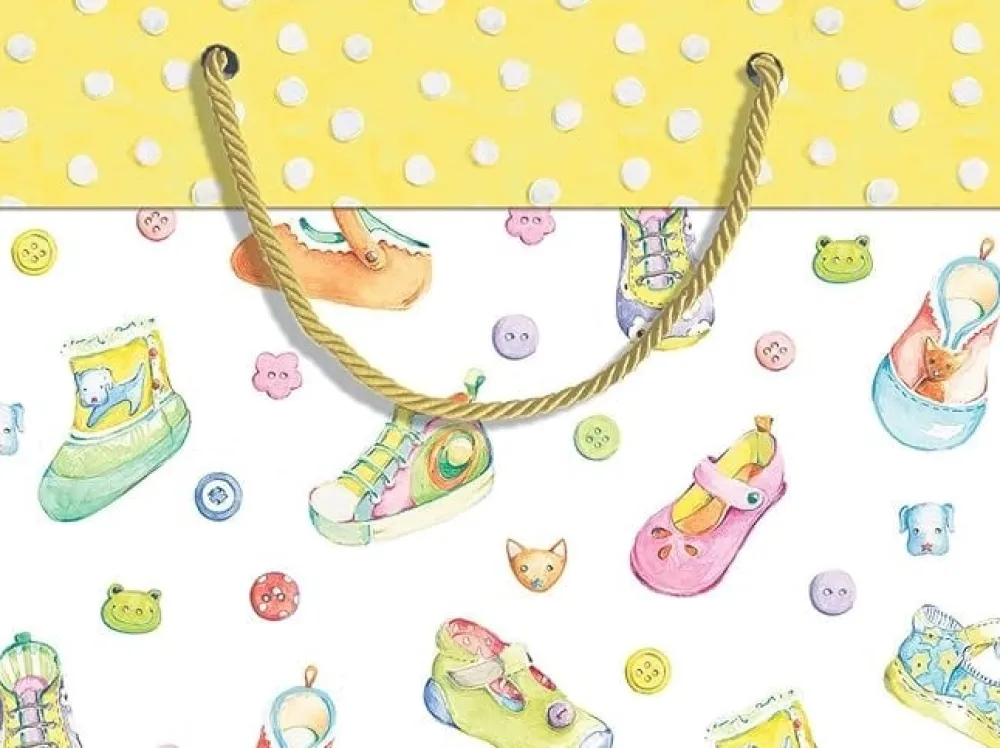 Caspari Gift Bags|Baby Shoes Small Gift Bag
