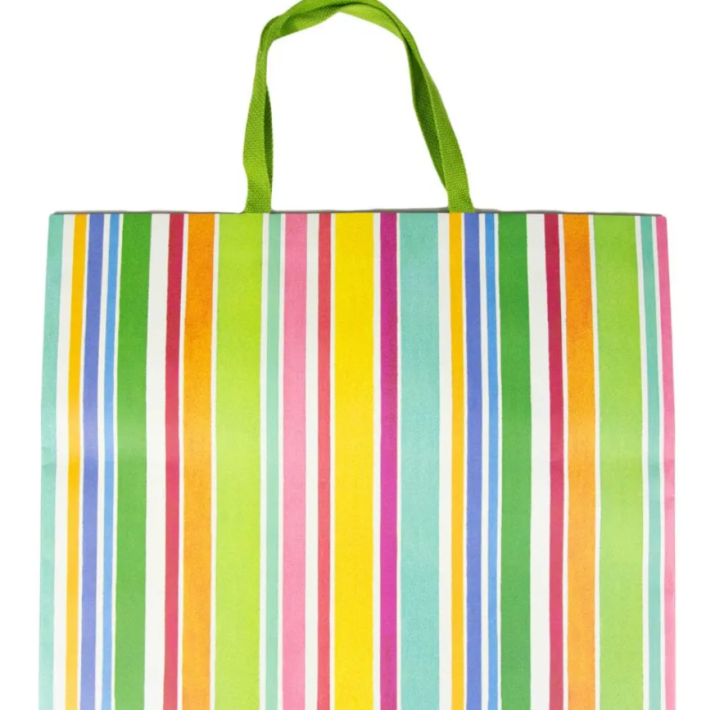 Caspari Gift Bags|Cabana Stripe Bright Jumbo Gift Bag