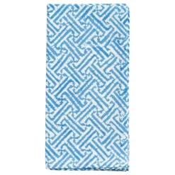 Caspari Cotton Napkins|Fretwork Blue Cotton Napkin Set