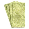 Caspari Cotton Napkins|Fretwork Green Cotton Napkin Set