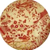 Caspari Trays|Gilded Porcelain Coral Gold Round Lacquer Placemat