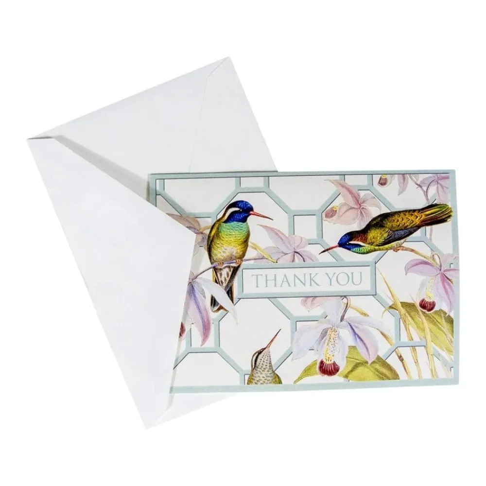 Caspari Boxed Cards|Hummingbird Trellis Thank You Boxed Cards