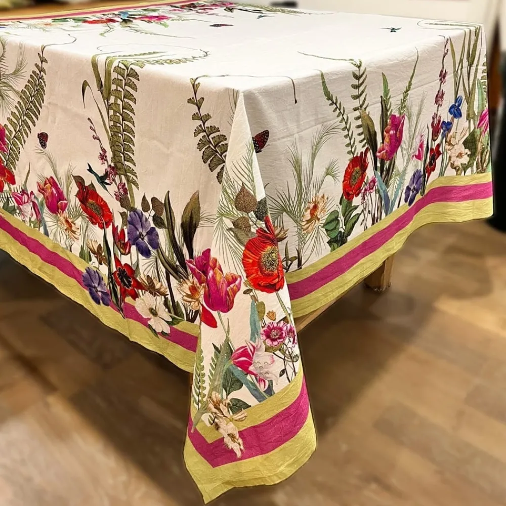 Caspari Tablecloths|La Dolce Vita Cloth Tablecover in Sage & Lavender