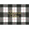 Caspari Boxed Cards|Plaid Check Foil Thank You Notes