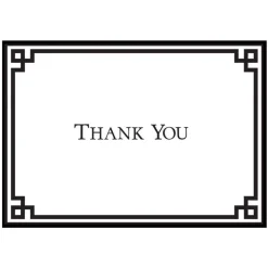 Caspari Boxed Cards|Rive Gauche Black & White Thank You Boxed Cards