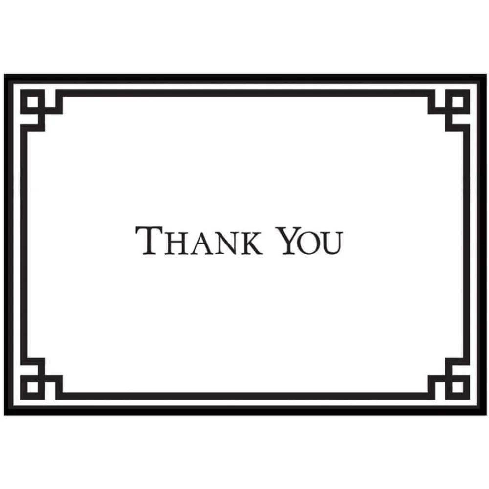 Caspari Boxed Cards|Rive Gauche Black & White Thank You Boxed Cards