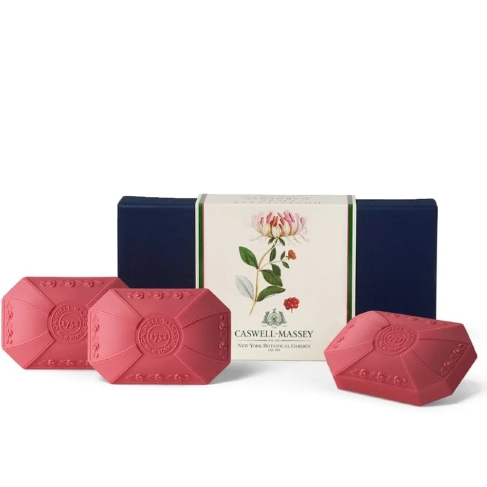 Caswell-Massey Bar Soaps|Honeysuckle Boxed Bar Soap, Set of 3