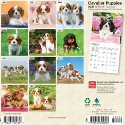 Calendars|Cavalier King Charles Spaniel Puppies 2026 Mini Wall Calendar