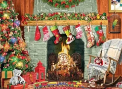 Games & Puzzles|Christmas By The Fireplace 500 Piece Puzzle