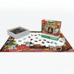 Games & Puzzles|Christmas By The Fireplace 500 Piece Puzzle