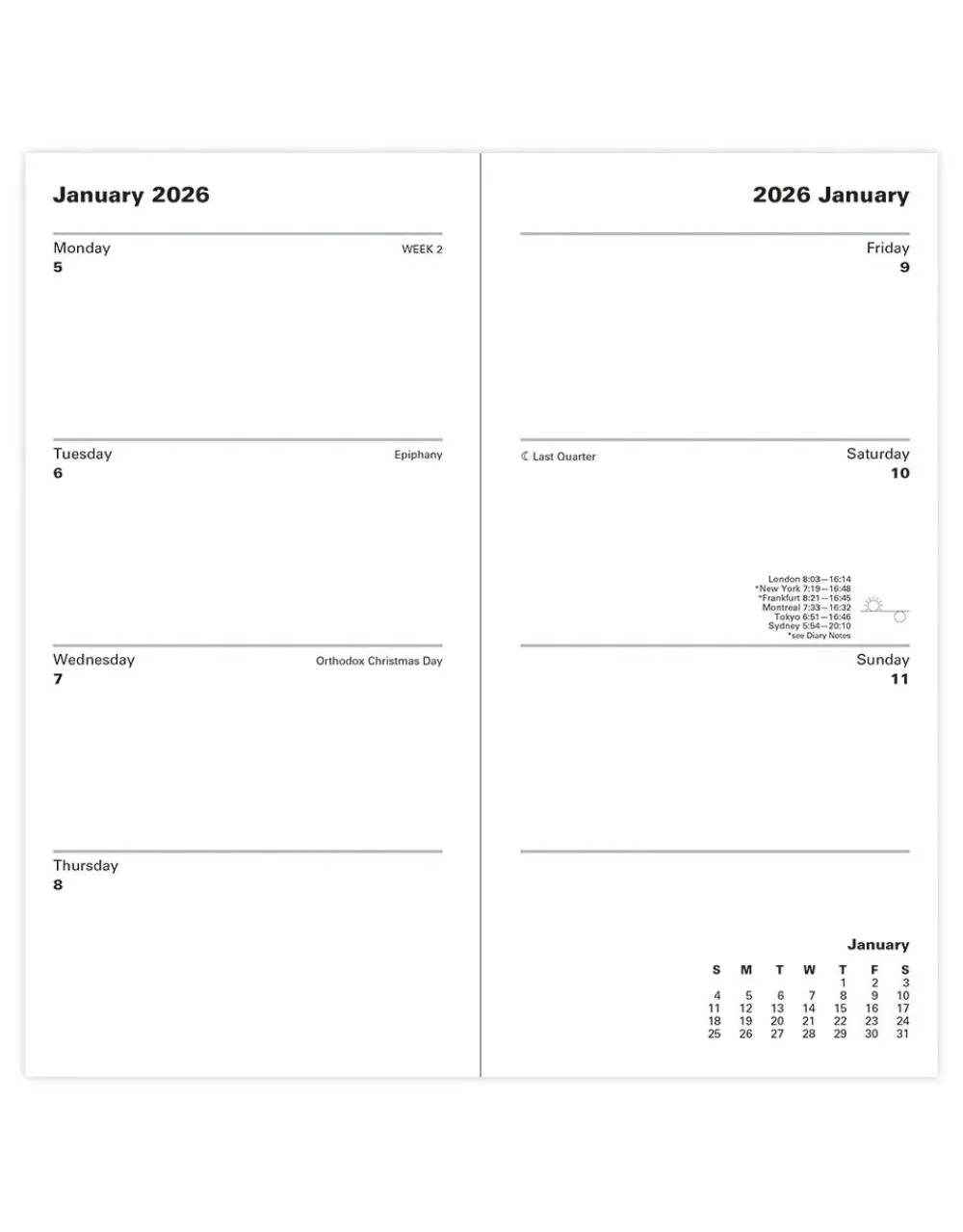 Journals & Other Stationery|Classic Slim Week to View Planner with Monthly Planners 2026, Black