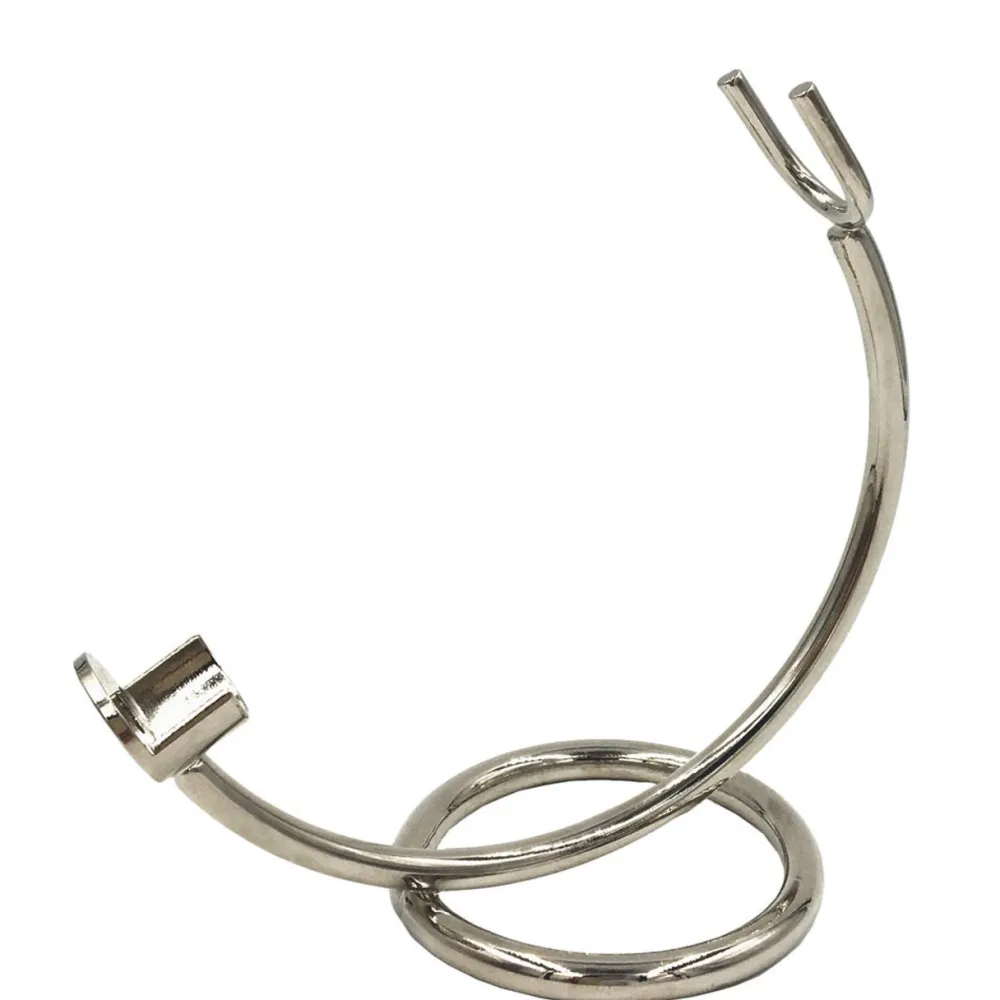 Blades & Shave Accessories|Curved Chrome Razor Stand for Safety Razors