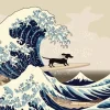 Greeting Cards|Dachshunds Wave Birthday Card