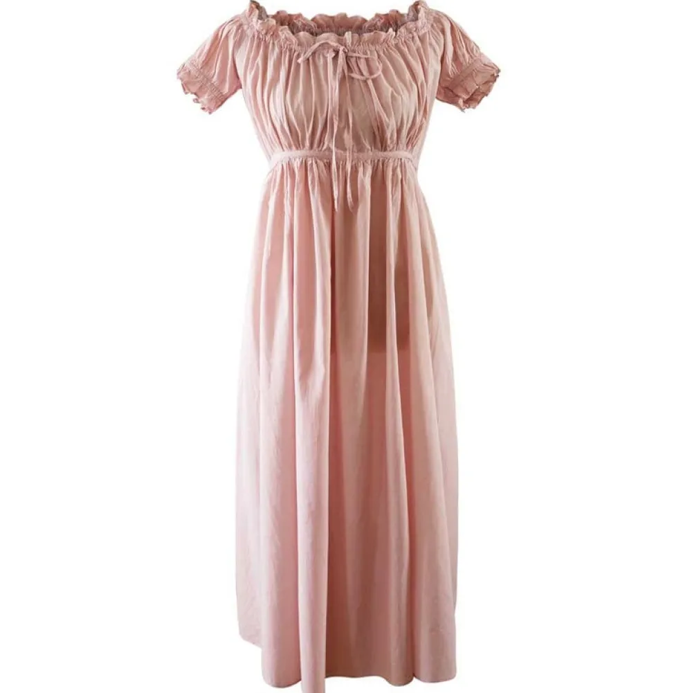 Robes, Nightgowns & Dresses|Darcy Pink Ruffle Short-Sleeve Nightgown