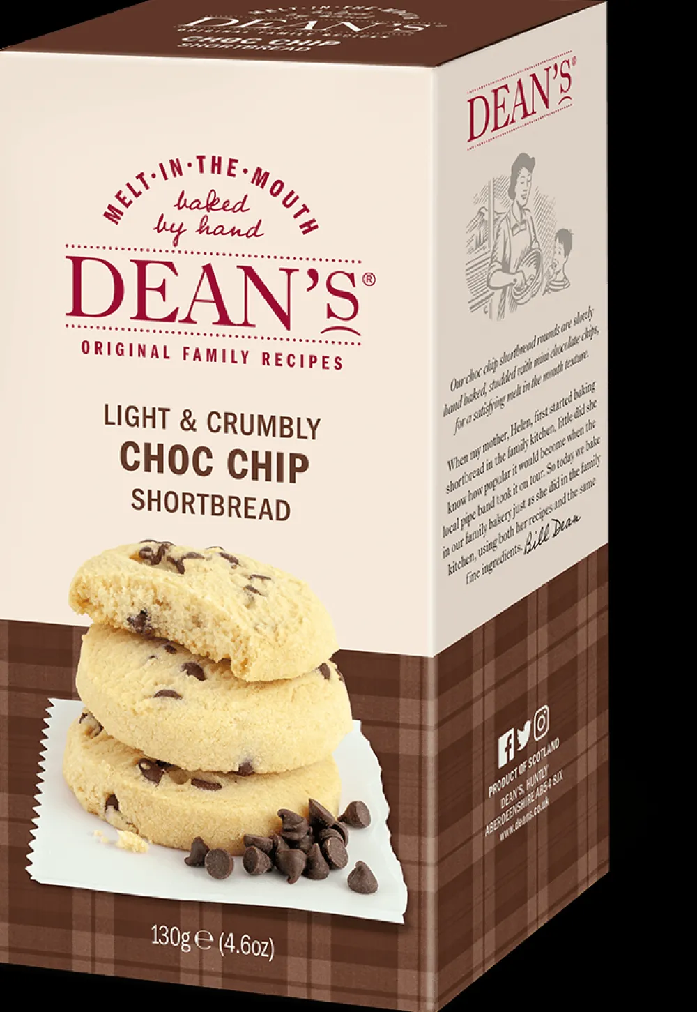 Biscuits|Dean's Light & Crumbly Chocolate Chip Shortbread