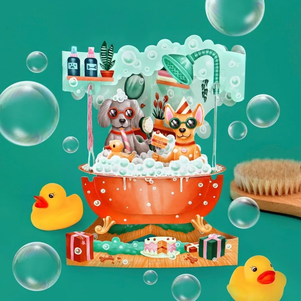 Greeting Cards|Doggy Bath Time Swing Card
