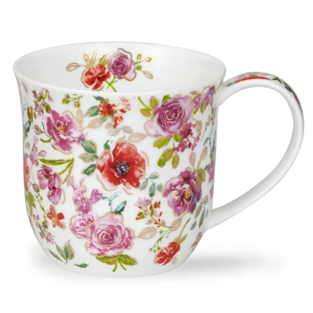 Dunoon Shape: Cumbrae|Cumbrae Belles Fleurs Red Mug