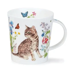 Dunoon Shape: Lomond|Lomond Floral Cats Tabby Mug