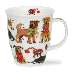 Dunoon Shape: Nevis|Nevis Festive Dogs Mug