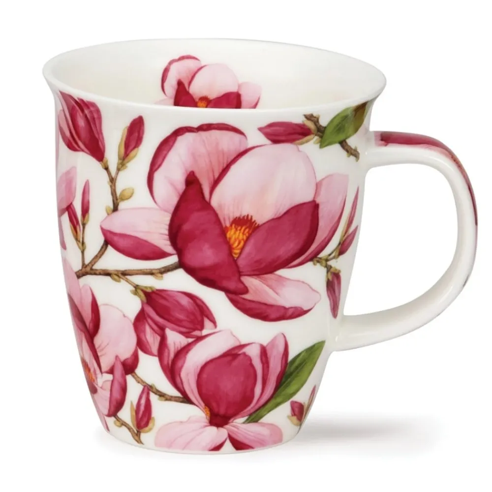 Dunoon Shape: Nevis|Nevis Magnolias Dark Pink Mug