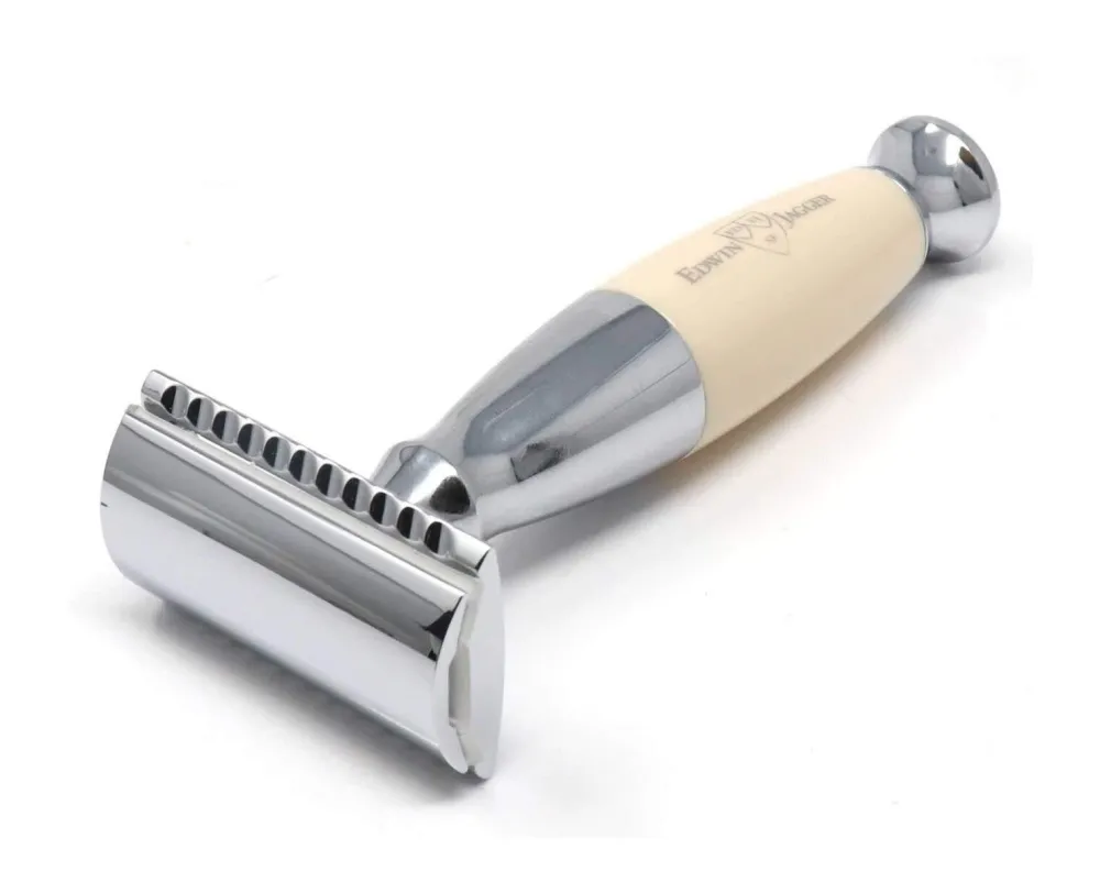 Edwin Jagger Razors|Ivory & Chrome Plated Double Edge Safety Razor