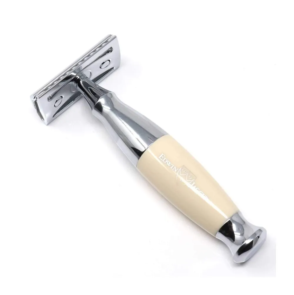 Edwin Jagger Razors|Ivory & Chrome Plated Double Edge Safety Razor