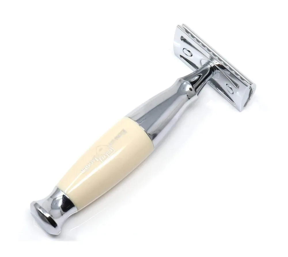 Edwin Jagger Razors|Ivory & Chrome Plated Double Edge Safety Razor