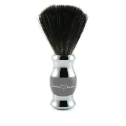 Edwin Jagger Shaving Brushes|Grey & Chrome Shaving Brush (Black Synthetic)