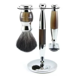 Edwin Jagger Shaving Sets|Imitation Horn & Chrome Double Edge Set