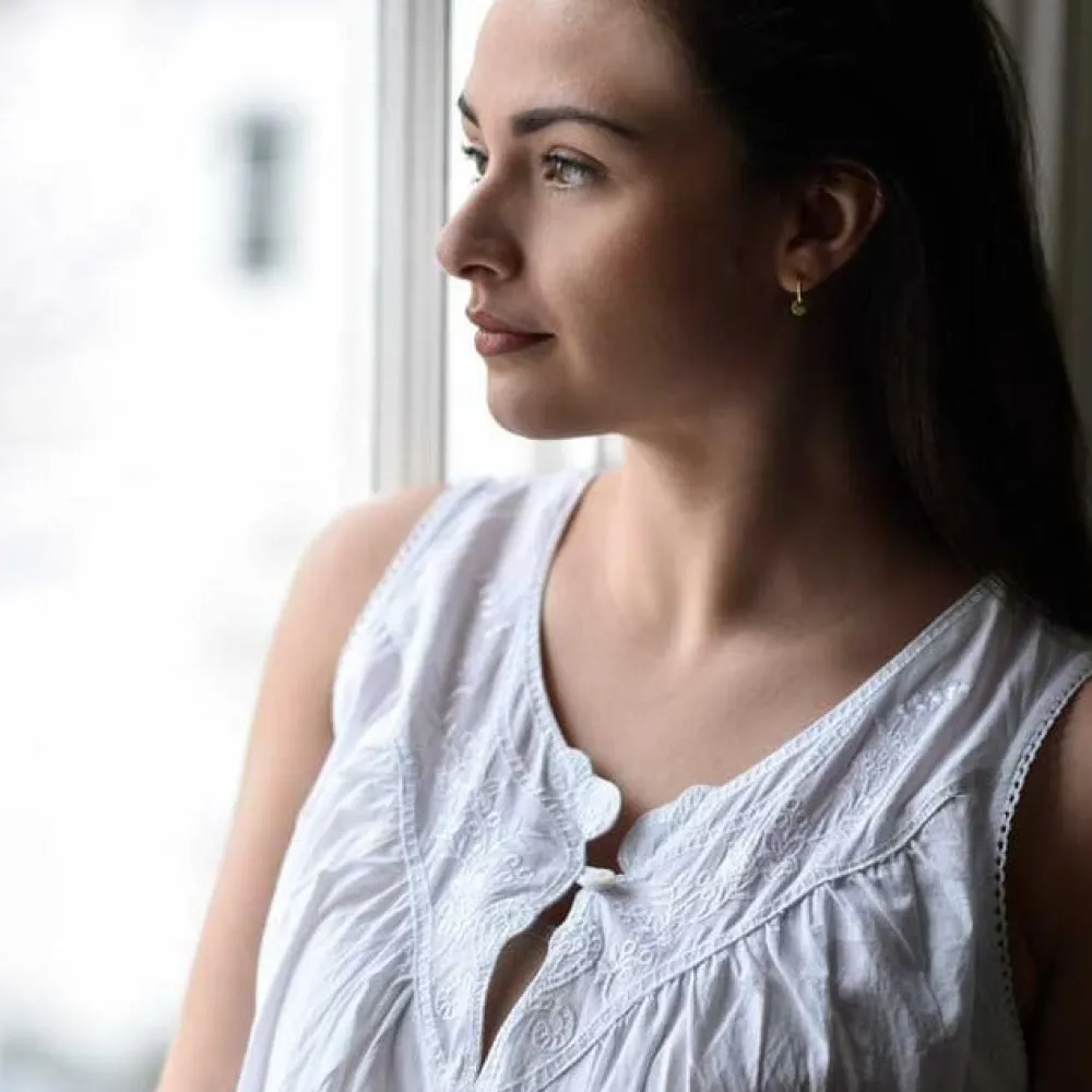 Robes, Nightgowns & Dresses|Emily V-Neck Sleeveless Single Button Nightgown