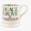Emma Bridgewater Emma Bridgewater|Assorted Mugs|Christmas Toast & Marmalade Peace & Love 1/2 Pint Mug