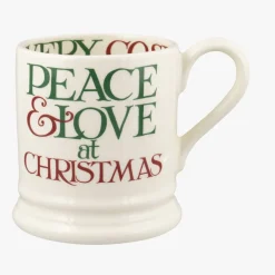 Emma Bridgewater Emma Bridgewater|Assorted Mugs|Christmas Toast & Marmalade Peace & Love 1/2 Pint Mug