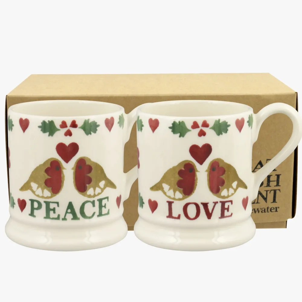 Emma Bridgewater Emma Bridgewater|Assorted Mugs|Christmas Joy Peace 1/2 Pint Mug
