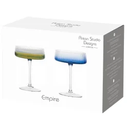 Glasses & Steins|Empire Blue Champagne Coupe Pair